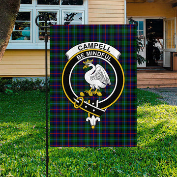 Campbell of Cawdor Modern Tartan Flag with Family Crest