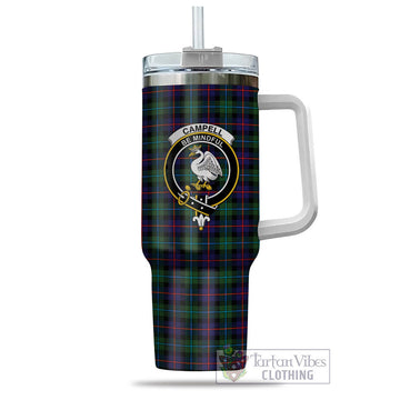 Campbell of Cawdor Modern Tartan and Family Crest Tumbler with Handle