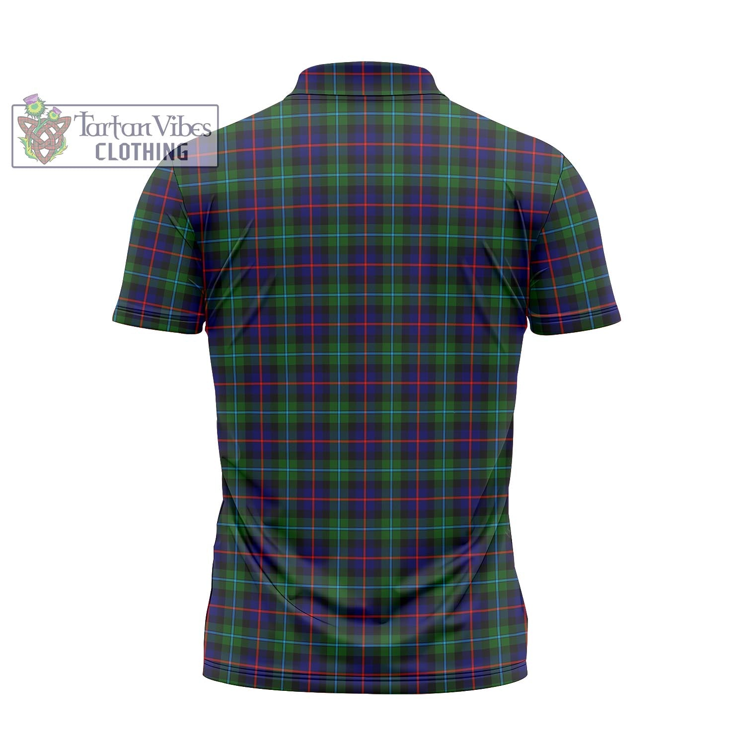 Tartan Vibes Clothing Campbell of Cawdor Modern Tartan Zipper Polo Shirt