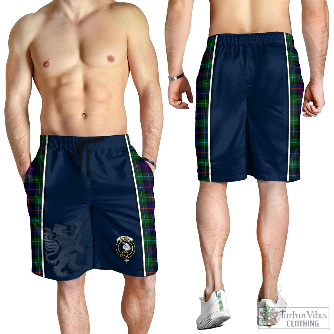 Tartan Vibes Clothing Campbell of Cawdor Modern Tartan Men's Shorts with Family Crest and Lion Rampant Vibes Sport Style