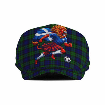 Campbell Scotland Football Tartan Flat Cap, Jeff Cap Lion Mascot Go Scottish Flat Cap - Tartan Vibes Clothing