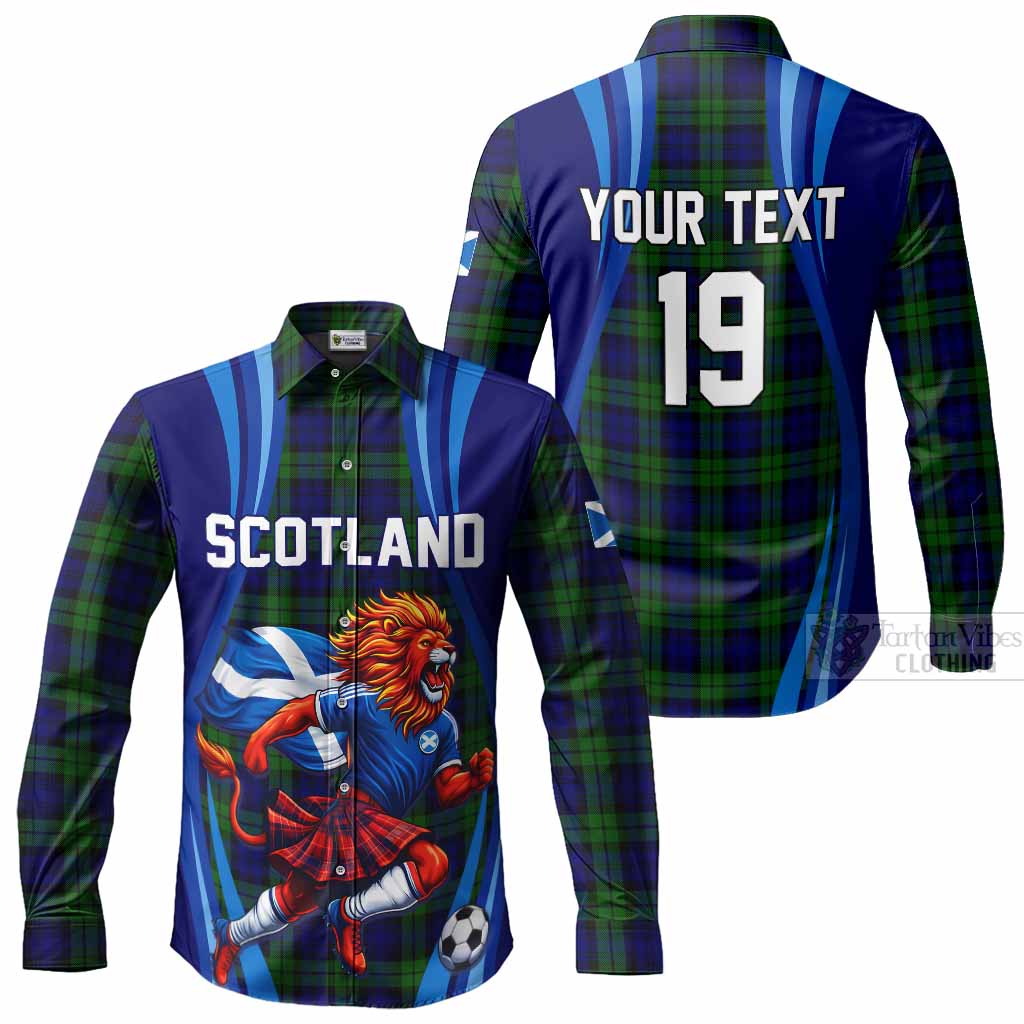 Campbell Scotland Football Tartan Long Sleeve Button Shirts Lion Mascot Go Scottish Men's Shirt - Tartan Vibes Clothing