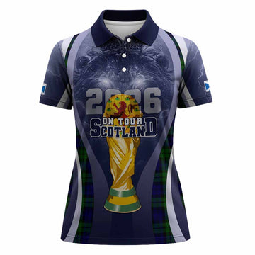 Campbell Scotland Football Tartan Women Polo Shirt Scotland On Tour Trophy Style