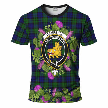 Campbell Scotland Tartan Crest Thistle Heritage T-Shirt