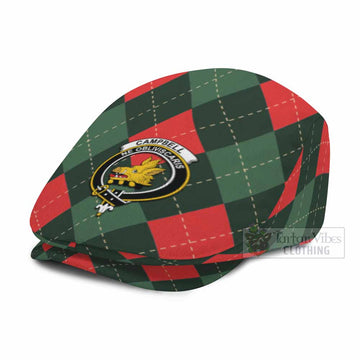 Campbell Scottish Family Crest Flat Cap, Jeff Cap Argyle Plaid Christmas Style