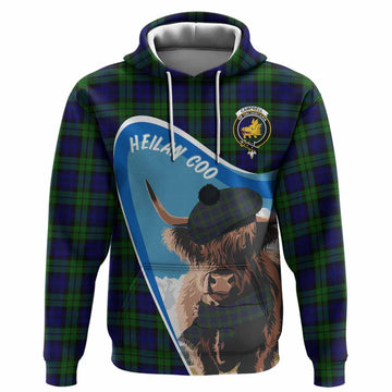 Campbell Scottish Heilan Coo Tartan Crest Hoodie