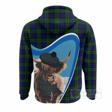 Campbell Scottish Heilan Coo Tartan Crest Hoodie