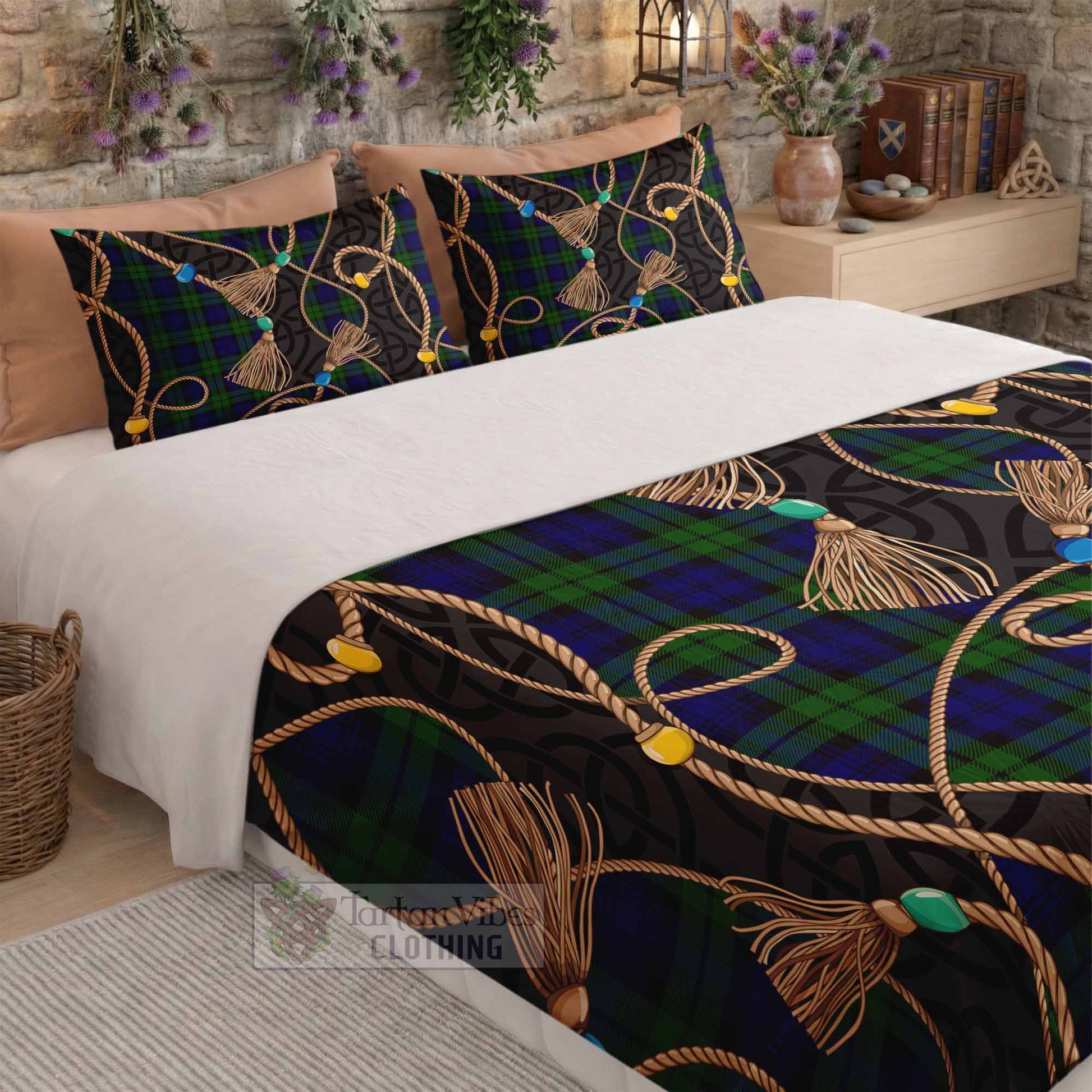 Campbell Scottish Tartan Twisted Ropes Stylized Bedding Set - Tartan Vibes Clothing