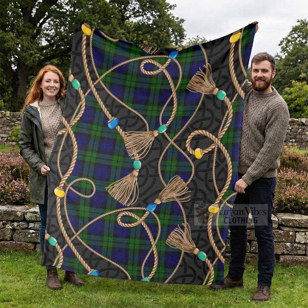 Campbell Scottish Tartan Twisted Ropes Stylized Blanket - Tartan Vibes Clothing