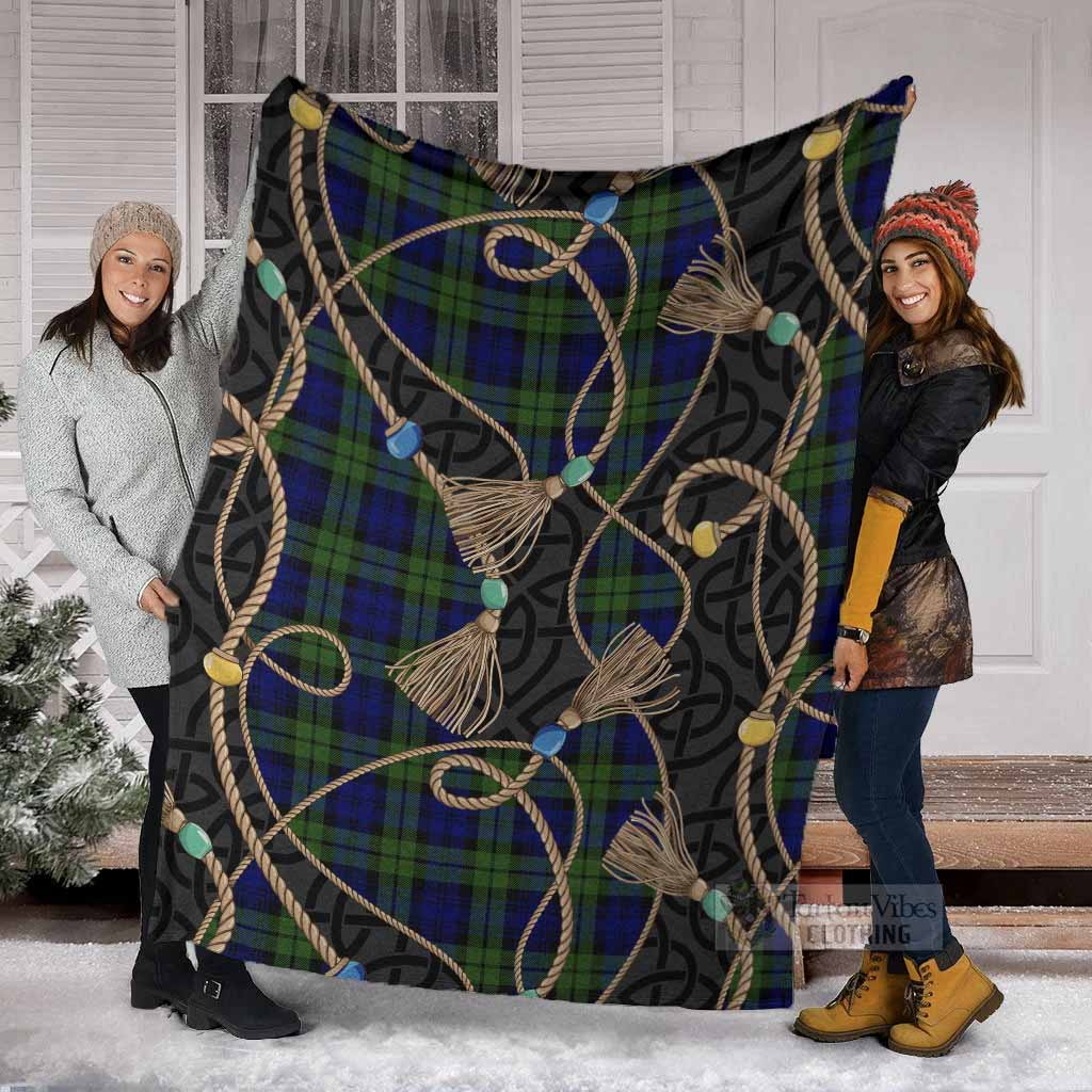 Campbell Scottish Tartan Twisted Ropes Stylized Blanket - Tartan Vibes Clothing