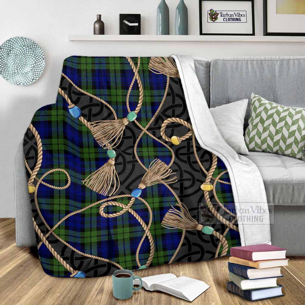 Campbell Scottish Tartan Twisted Ropes Stylized Blanket - Tartan Vibes Clothing