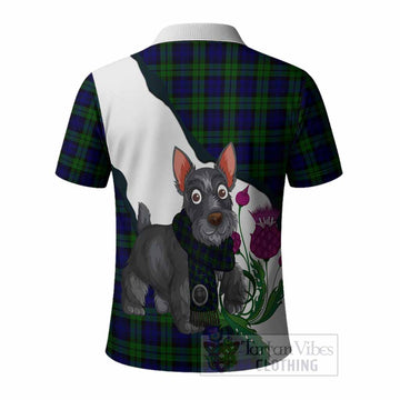 Campbell Scottish Terrier Tartan Crest Polo Shirt Thistle Heritage Art