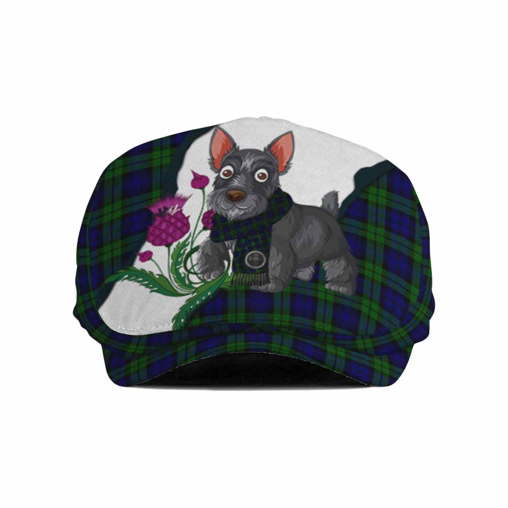 Campbell Scottish Terrier Tartan Flat Cap, Jeff Cap Thistle Heritage Art