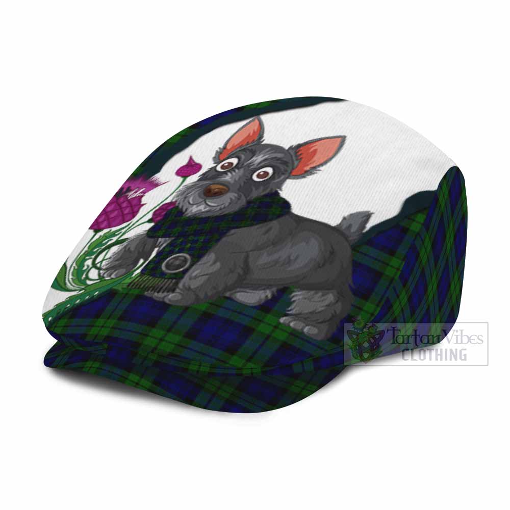 Campbell Scottish Terrier Tartan Flat Cap, Jeff Cap Thistle Heritage Art