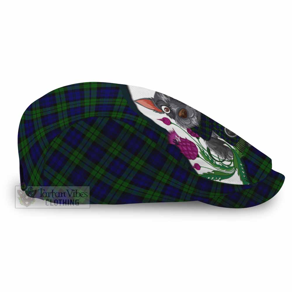 Campbell Scottish Terrier Tartan Flat Cap, Jeff Cap Thistle Heritage Art