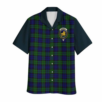 Campbell Tartan Accent Hawaiian Shirt with Family Crest
