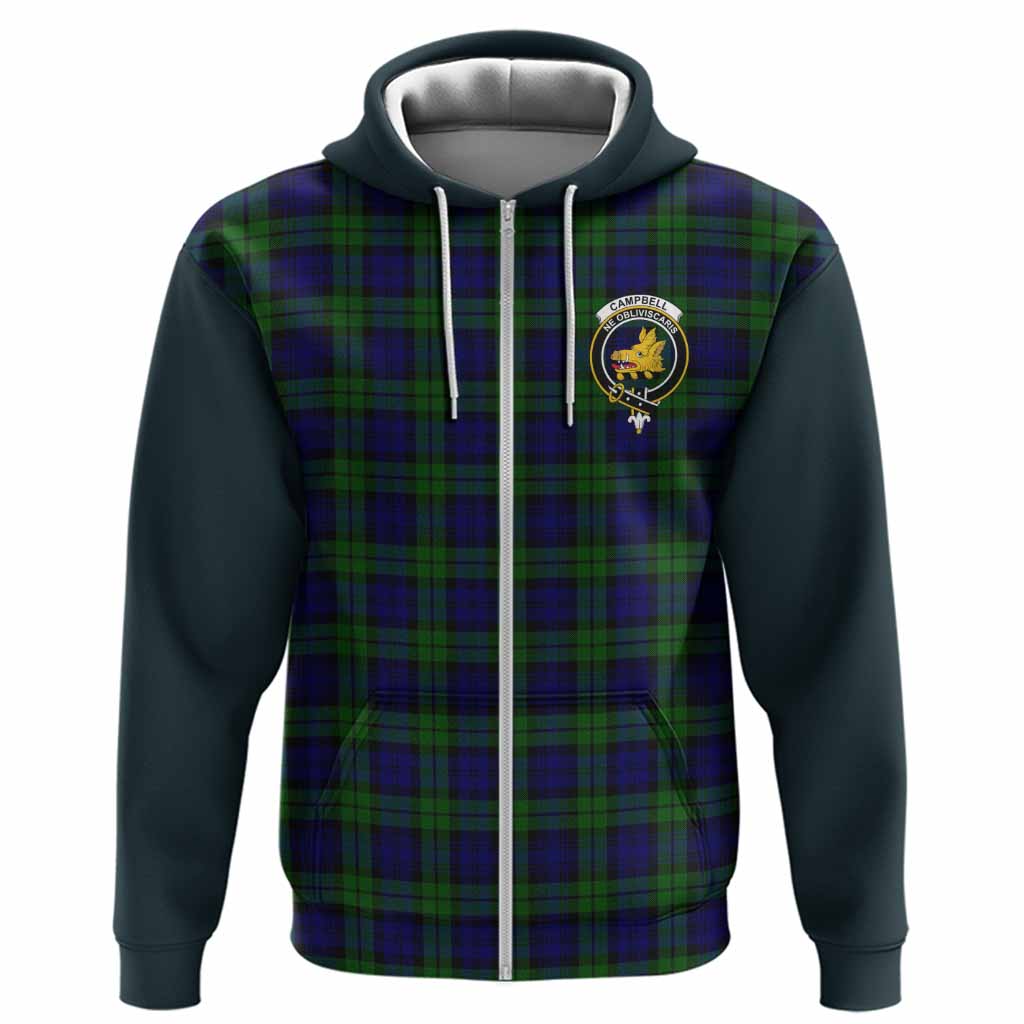 Campbell Tartan Accent Hoodie with Family Crest