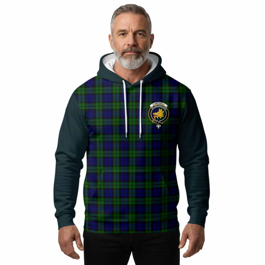 Campbell Tartan Accent Hoodie with Family Crest