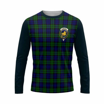 Campbell Tartan Accent Long Sleeve T-Shirt with Family Crest