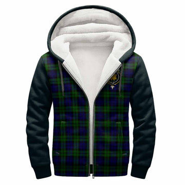 Campbell Tartan Accent Sherpa Hoodie with Family Crest