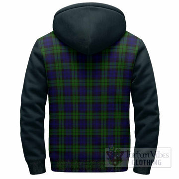 Campbell Tartan Accent Sherpa Hoodie with Family Crest