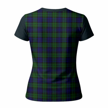Campbell Tartan Accent Women T shirt with Family Crest