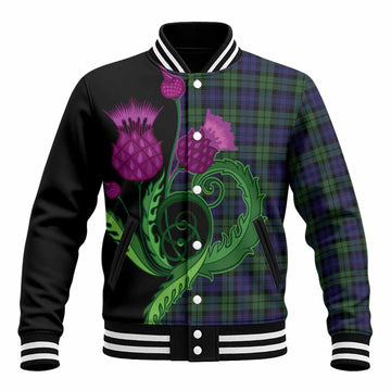 Campbell Tartan Baseball Jacket Traditional Scottish Thistle