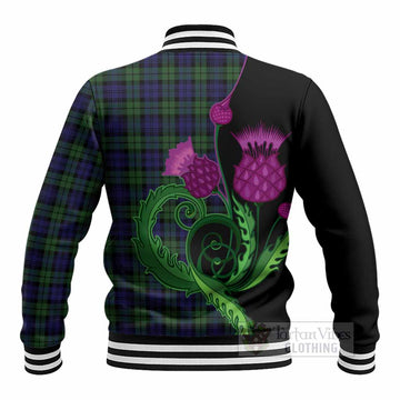 Campbell Tartan Baseball Jacket Traditional Scottish Thistle