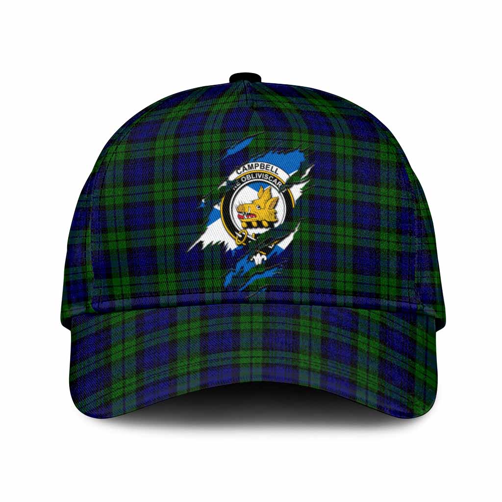 Campbell Tartan Classic Cap with Family Crest In Me Style