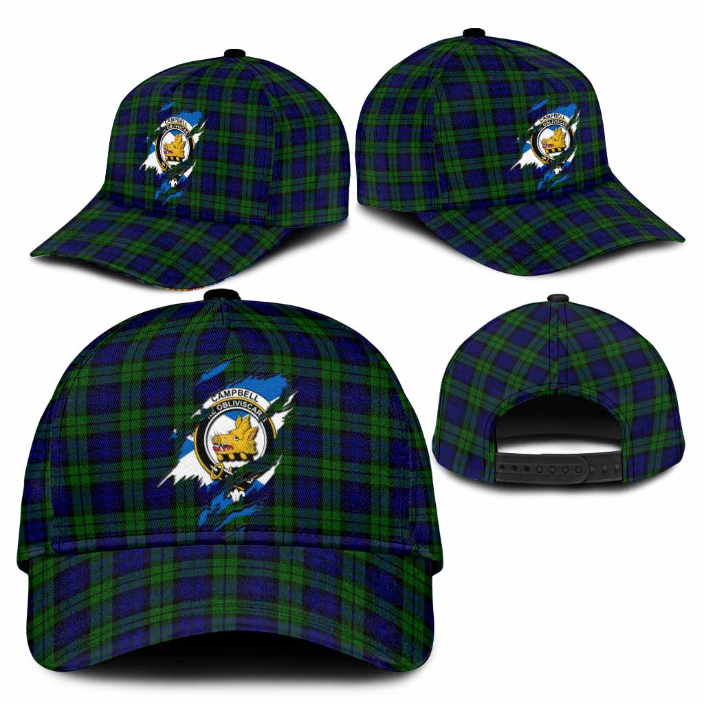 Campbell Tartan Classic Cap with Family Crest In Me Style