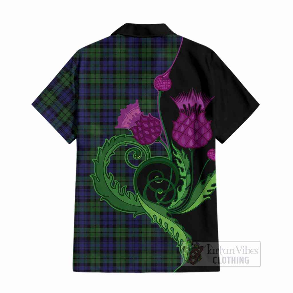 Campbell Tartan Cotton Hawaiian Shirt Traditional Scottish Thistle