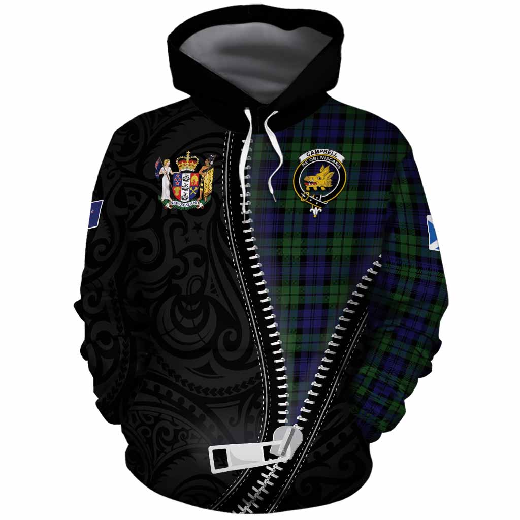 Campbell Tartan Cotton Hoodie New Zealand Pattern Unique Zipper Stylized