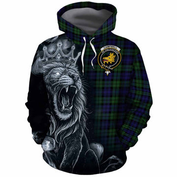 Campbell Tartan Cotton Hoodie Roaring Lion Heritage