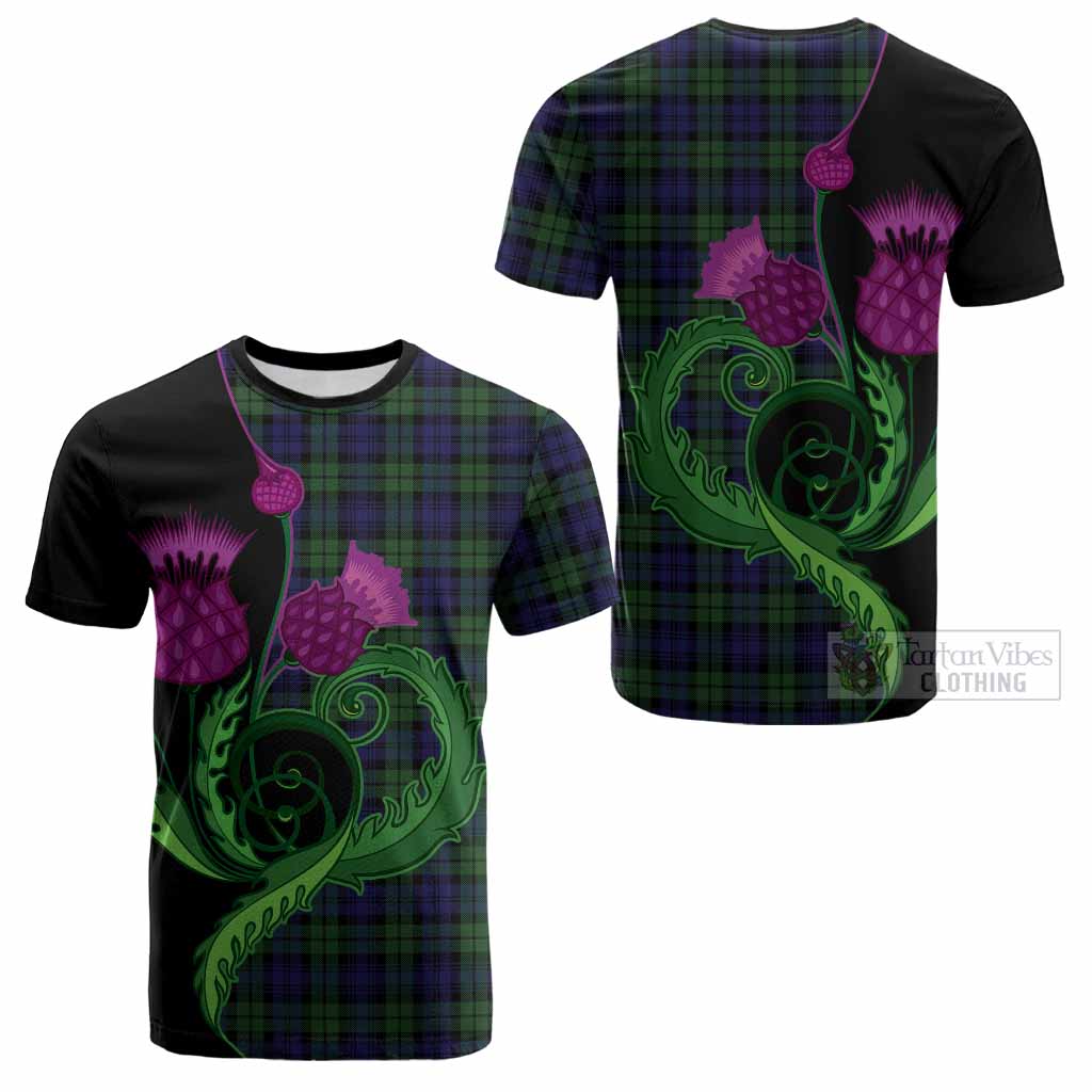 Campbell Tartan Cotton T-shirt Traditional Scottish Thistle