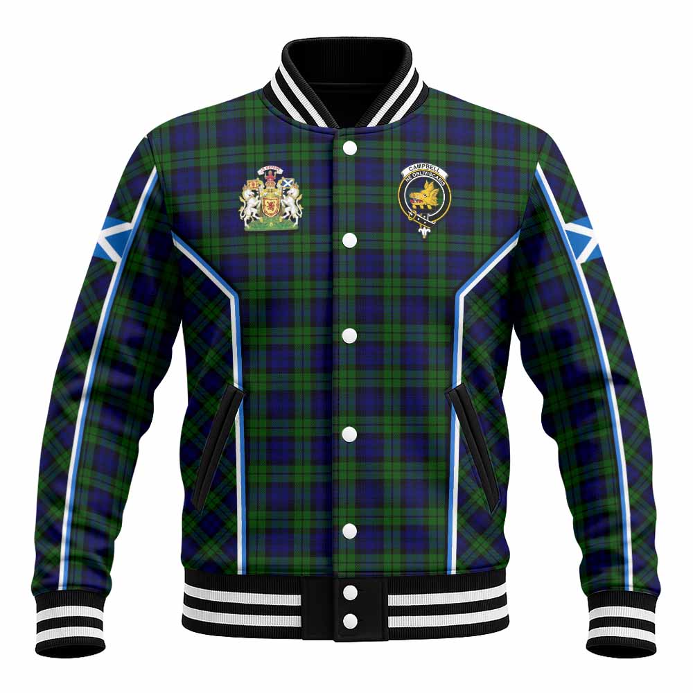 Campbell Tartan Crest Baseball Jacket Scotland Coat of Arm Flag Style - Tartan Vibes Clothing