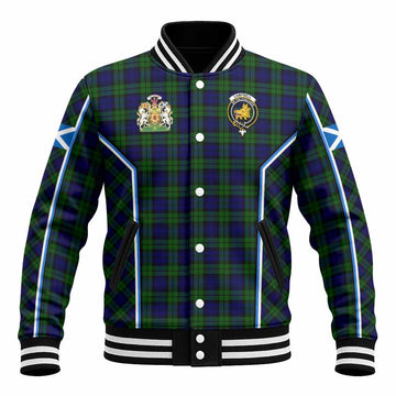 Campbell Tartan Crest Baseball Jacket Scotland Coat of Arm Flag Style - Tartan Vibes Clothing