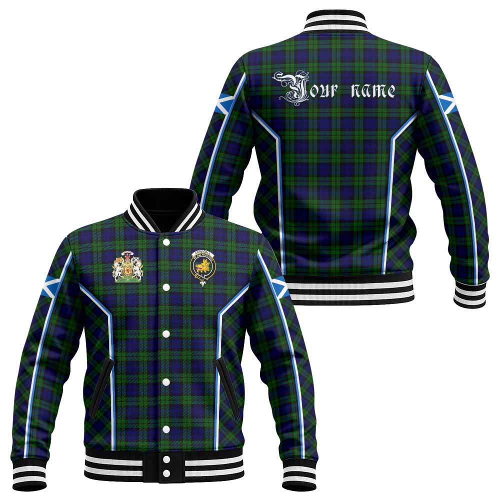 Campbell Tartan Crest Baseball Jacket Scotland Coat of Arm Flag Style - Tartan Vibes Clothing
