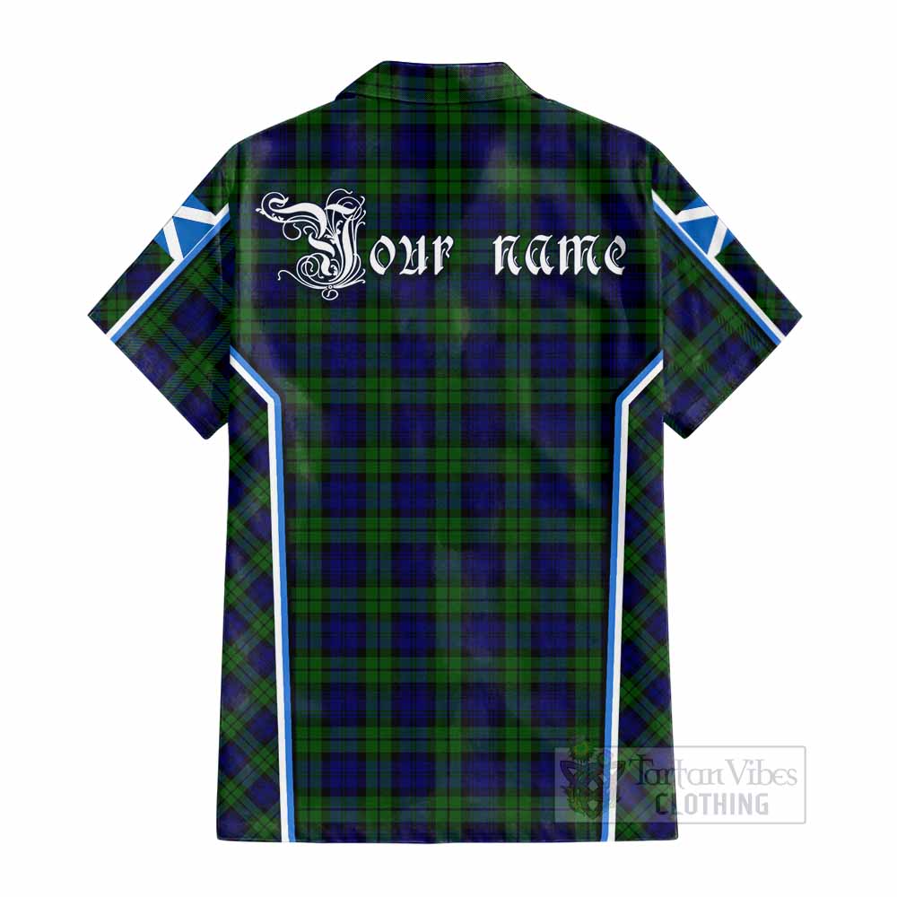 Campbell Tartan Crest Cotton Hawaiian Shirt Scotland Coat of Arm Flag Style - Tartan Vibes Clothing