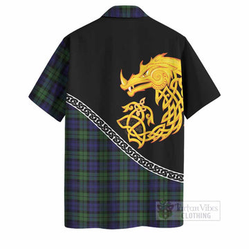 Campbell Tartan Crest Hawaiian Shirt Legendary Dragon Knot Half Style