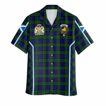 Campbell Tartan Crest Hawaiian Shirt Scotland Coat of Arm Flag Style - Tartan Vibes Clothing