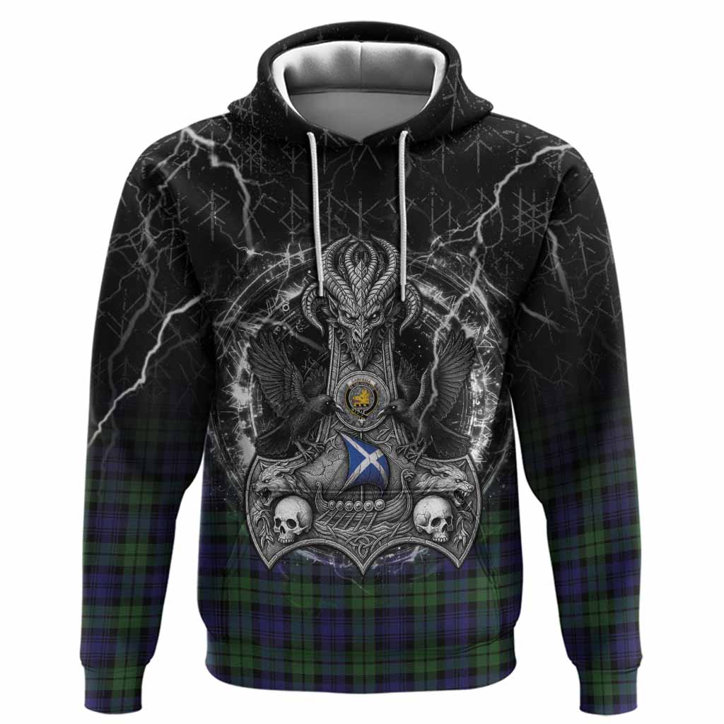 Campbell Tartan Crest Hoodie Celtic Odin's Raven Legacy