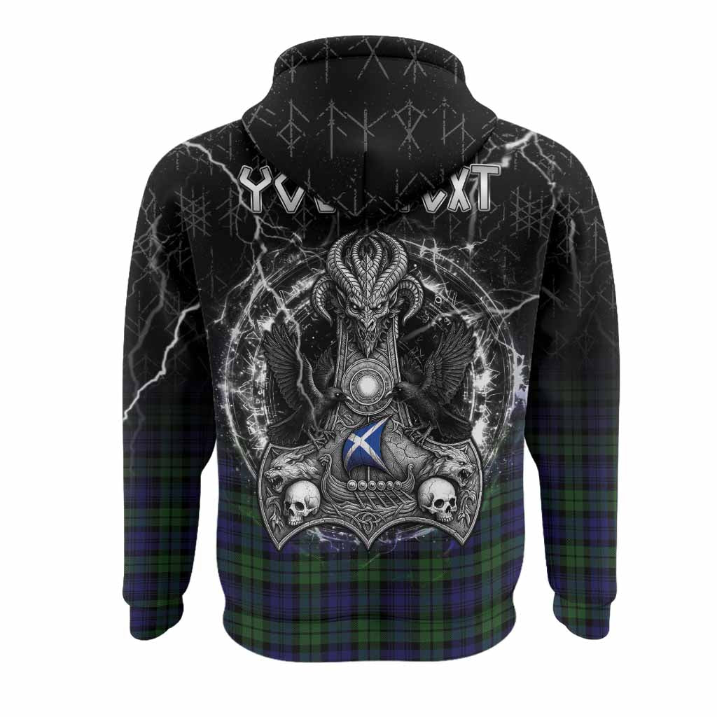 Campbell Tartan Crest Hoodie Celtic Odin's Raven Legacy