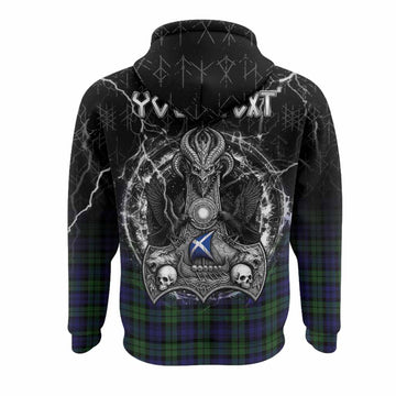 Campbell Tartan Crest Hoodie Celtic Odin's Raven Legacy