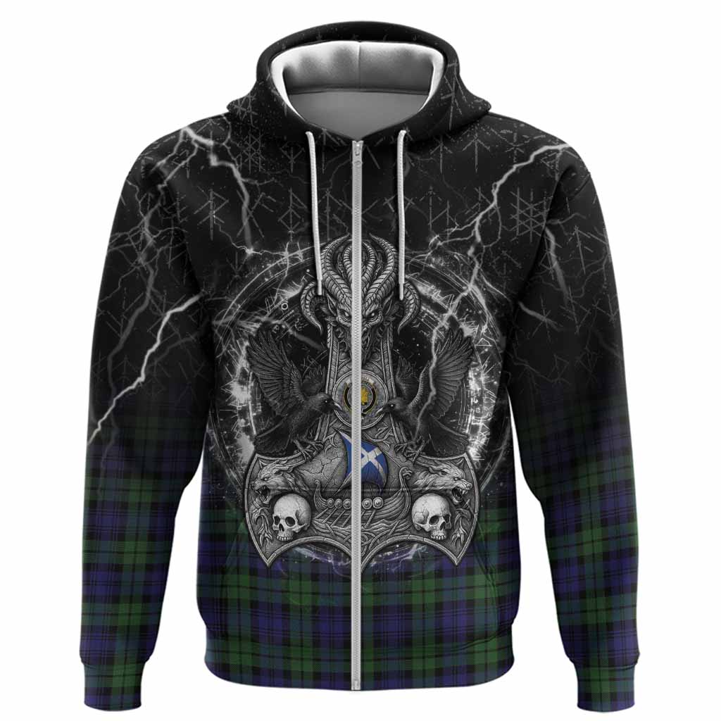 Campbell Tartan Crest Hoodie Celtic Odin's Raven Legacy