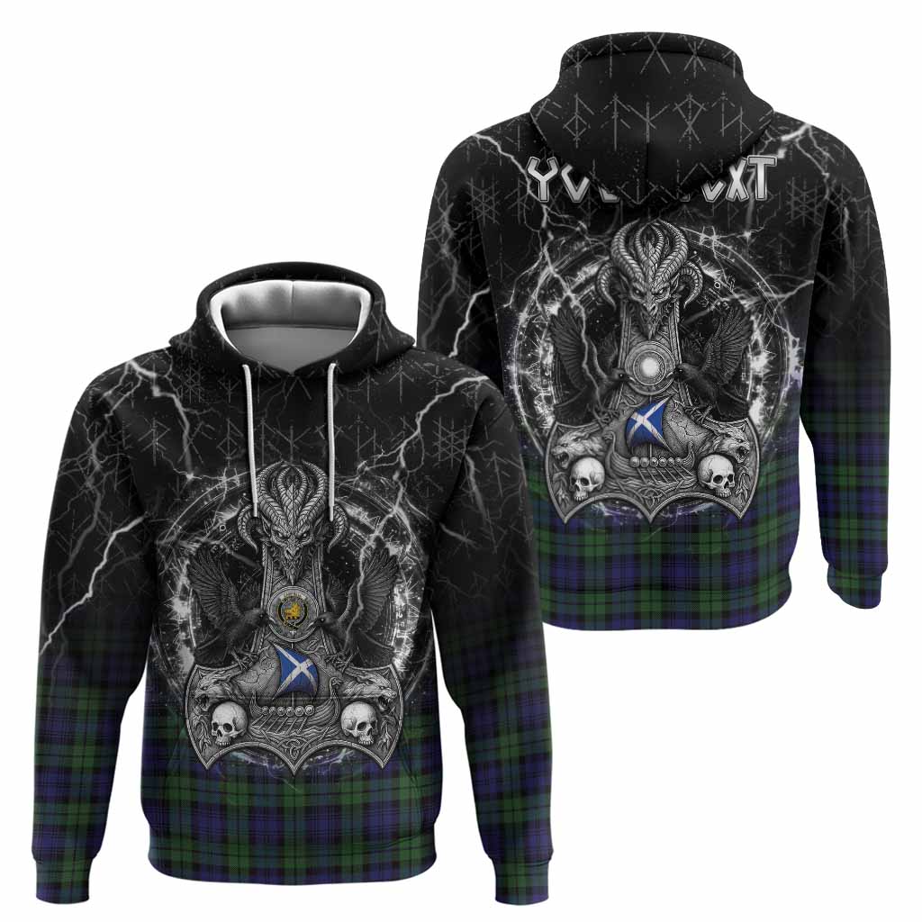 Campbell Tartan Crest Hoodie Celtic Odin's Raven Legacy