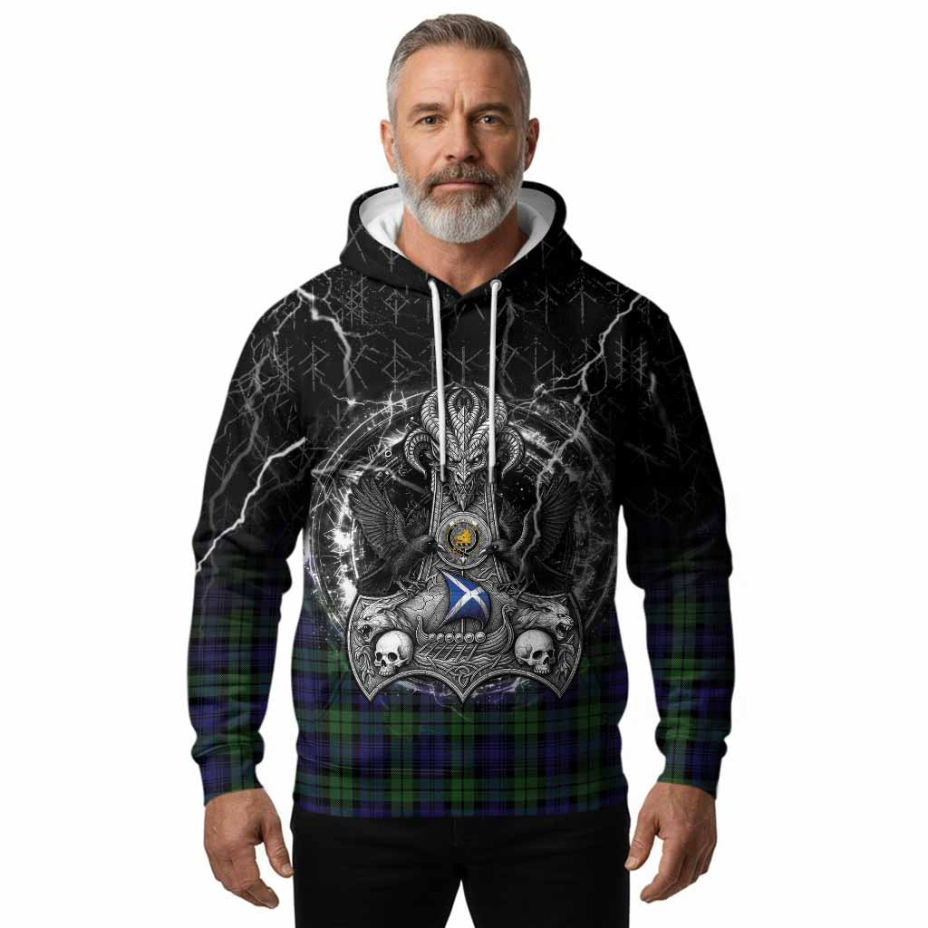 Campbell Tartan Crest Hoodie Celtic Odin's Raven Legacy