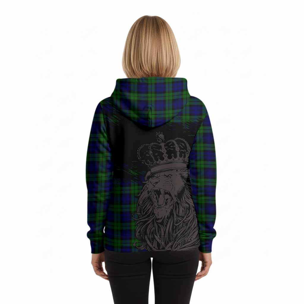 Campbell Tartan Crest Hoodie Crowned Lion Heritage Style