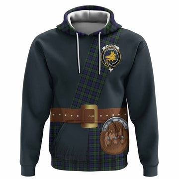 Campbell Tartan Crest Hoodie Kilt Costume Style