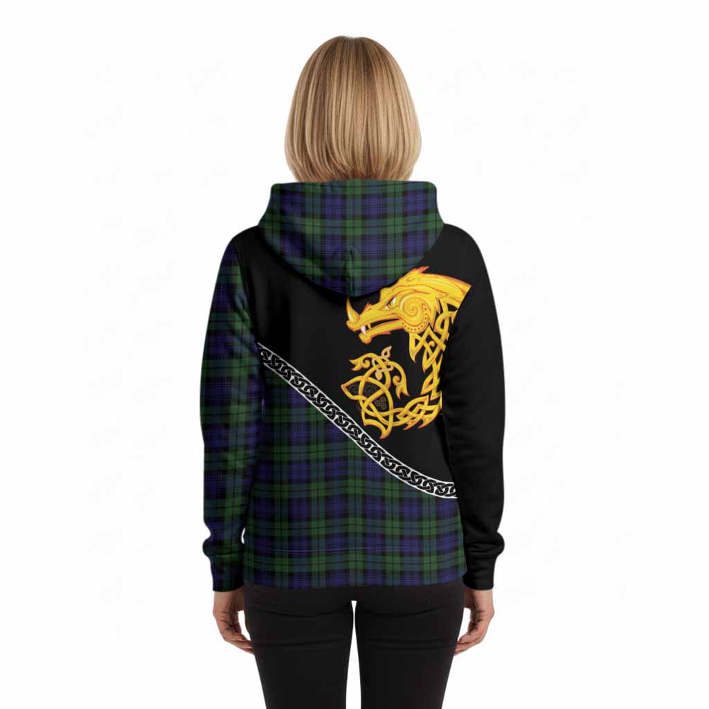 Campbell Tartan Crest Hoodie Legendary Dragon Knot Half Style