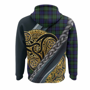 Campbell Tartan Crest Hoodie Scottish Triskele Celtic